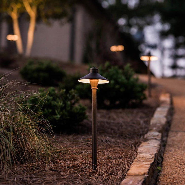 Outdoor Landscape Lighting LED 12V Low Voltage PLB03 4x/8x/12x Package LED 12V Low Voltage Brass Pathway Lights Outdoor Landscape Lighting Fixtures with G4 3W 3000K Bulb