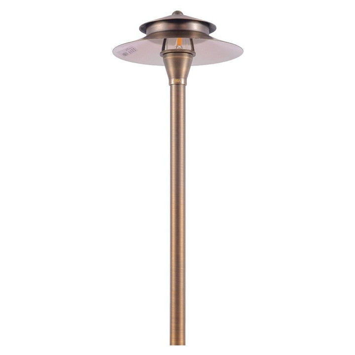 Outdoor Landscape Lighting LED 12V Low Voltage PLB04 4x/8x/12x Package Two Tier Brass LED Pagoda 12V Low Voltage Pathway Light with G4 3W 3000K Bulb