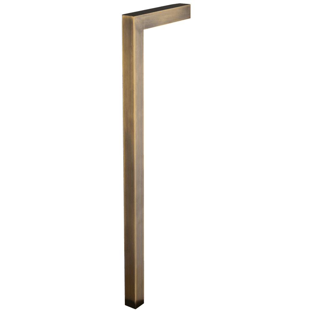 Outdoor Landscape Lighting LED 12V Low Voltage PLB07 4x/8x/12x Package 3W 3000K Warm White Integrated LED Brass L-Shaped 12V Low Voltage Landscape Lighting Pathway Light