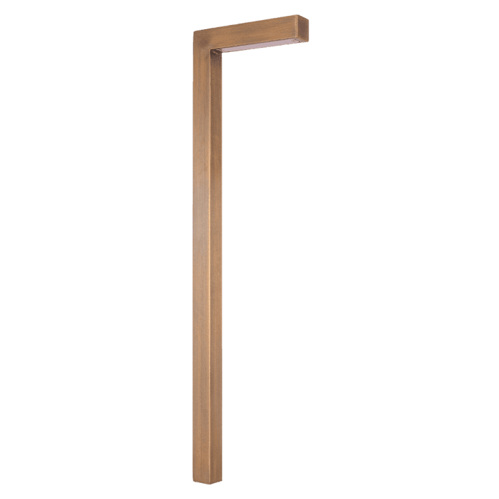 Outdoor Landscape Lighting LED 12V Low Voltage PLB07 4x/8x/12x Package 3W 3000K Warm White Integrated LED Brass L-Shaped 12V Low Voltage Landscape Lighting Pathway Light