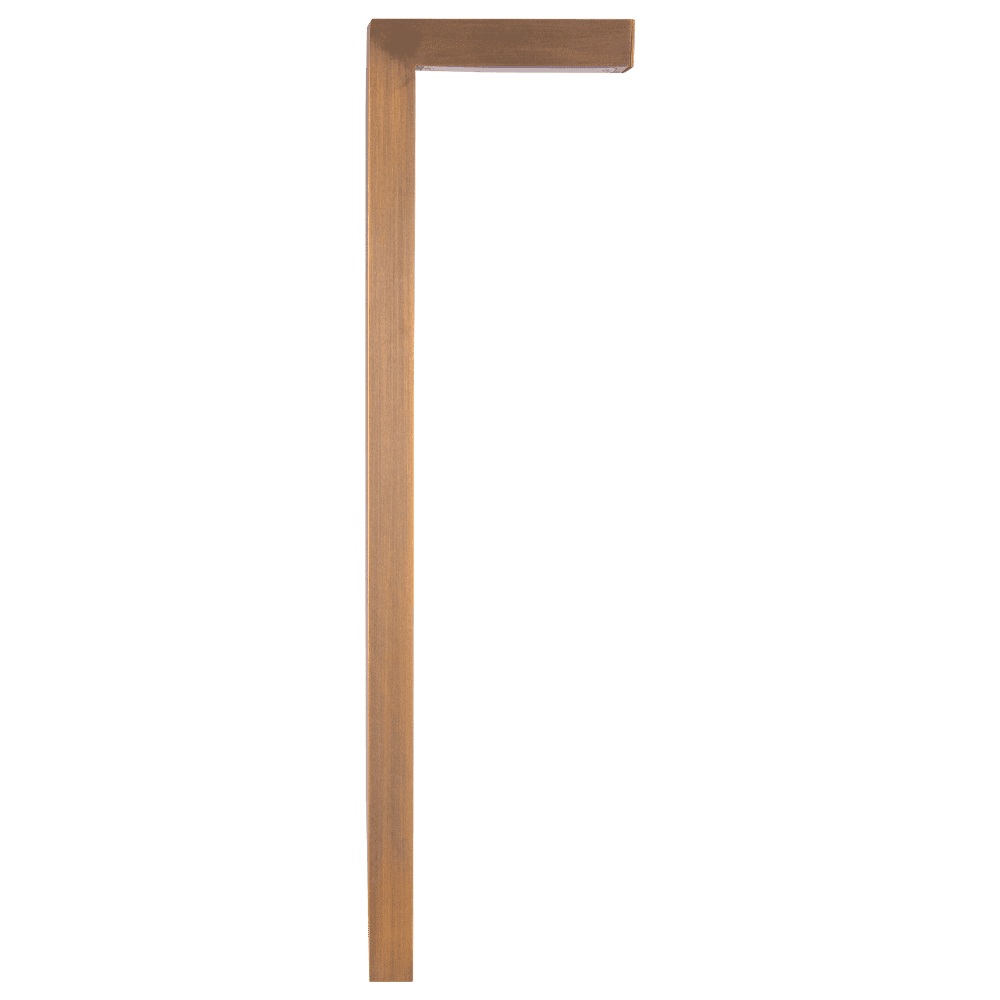 Outdoor Landscape Lighting LED 12V Low Voltage PLB07 4x/8x/12x Package 3W 3000K Warm White Integrated LED Brass L-Shaped 12V Low Voltage Landscape Lighting Pathway Light