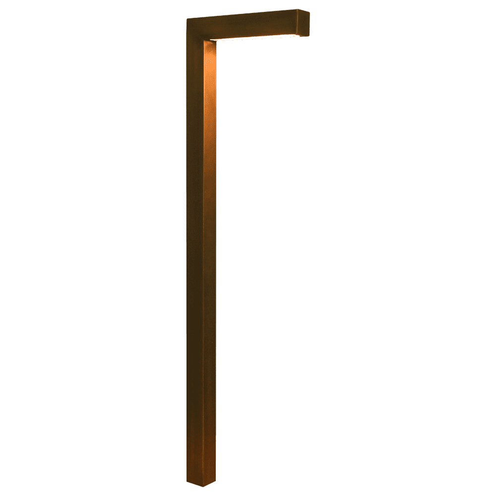 Outdoor Landscape Lighting LED 12V Low Voltage PLB07 4x/8x/12x Package 3W 3000K Warm White Integrated LED Brass L-Shaped 12V Low Voltage Landscape Lighting Pathway Light