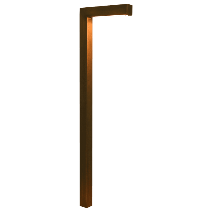 Outdoor Landscape Lighting LED 12V Low Voltage PLB07 4x/8x/12x Package 3W 3000K Warm White Integrated LED Brass L-Shaped 12V Low Voltage Landscape Lighting Pathway Light