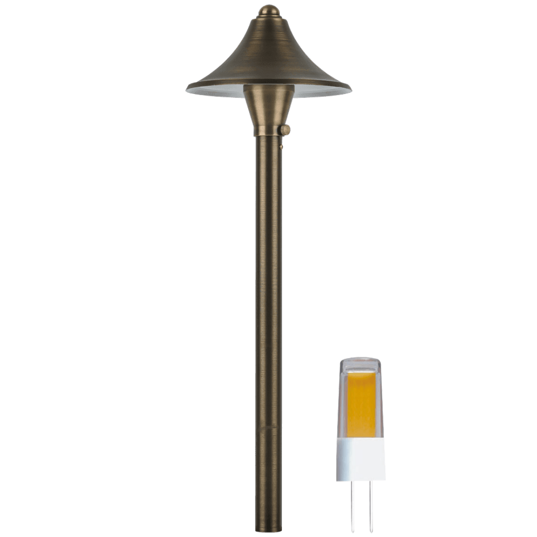 Outdoor Landscape Lighting LED 12V Low Voltage PLB09 4x/8x/12x Package Brass LED Cone 12V Low Voltage Pathway Outdoor Landscape Lighting Fixture with G4 3W 3000K Bulb