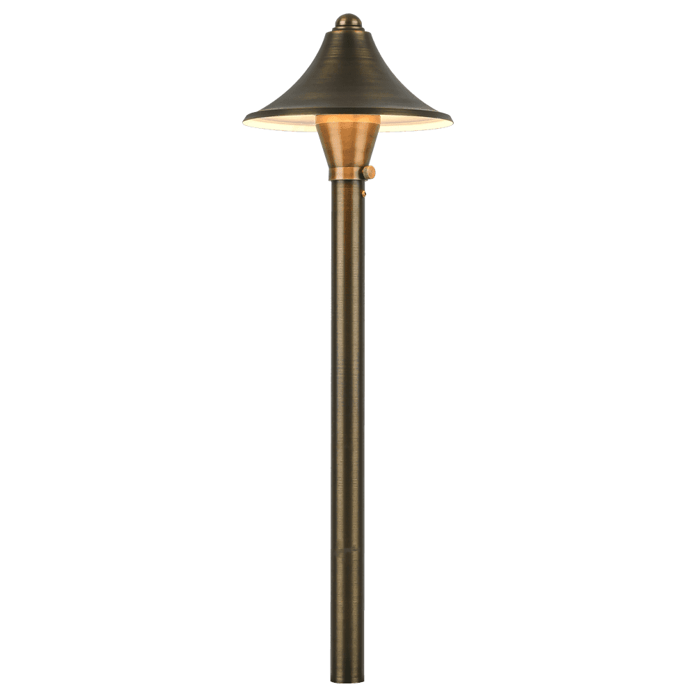 Outdoor Landscape Lighting LED 12V Low Voltage PLB09 4x/8x/12x Package Brass LED Cone 12V Low Voltage Pathway Outdoor Landscape Lighting Fixture with G4 3W 3000K Bulb