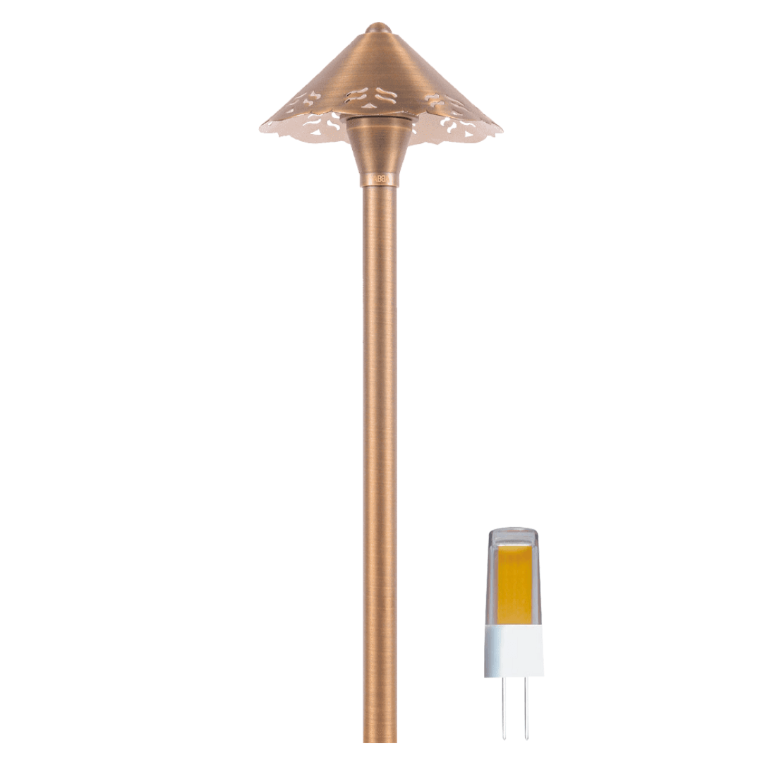 Outdoor Landscape Lighting LED 12V Low Voltage PLB12 4x/8x/12x Package Brass LED 12V Low Voltage Pathway Outdoor Lighting Landscape Fixture with G4 3W 3000K Bulb