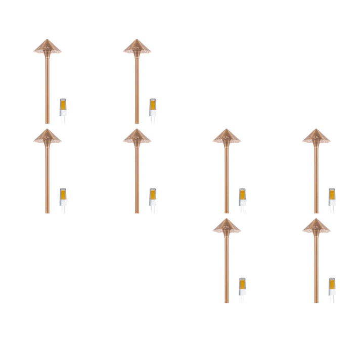 Outdoor Landscape Lighting LED 12V Low Voltage PLB12 4x/8x/12x Package Brass LED 12V Low Voltage Pathway Outdoor Lighting Landscape Fixture with G4 3W 3000K Bulb 8 Pack
