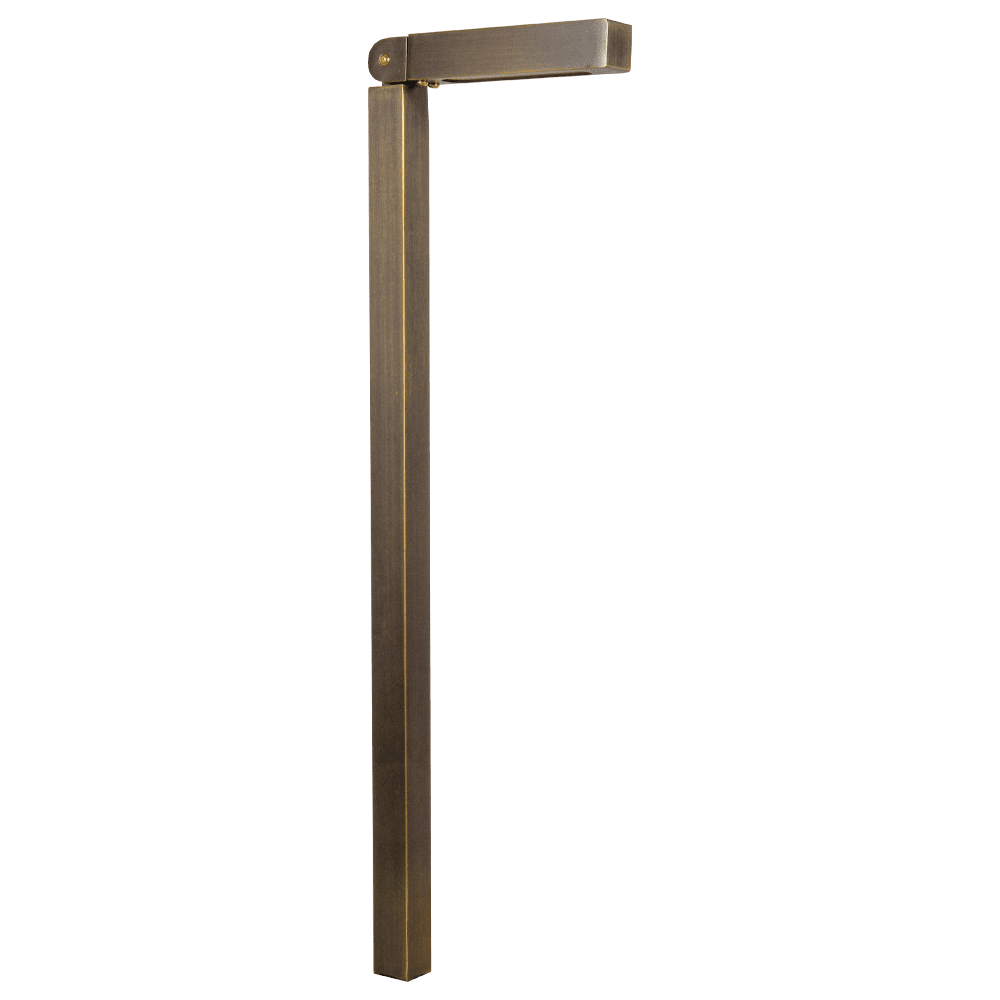 Outdoor Landscape Lighting LED 12V Low Voltage PLB14 Cast Brass Path Light | 3W 3000K Warm White Integrated LED 12V Low Voltage Landscape Light Natural Brass
