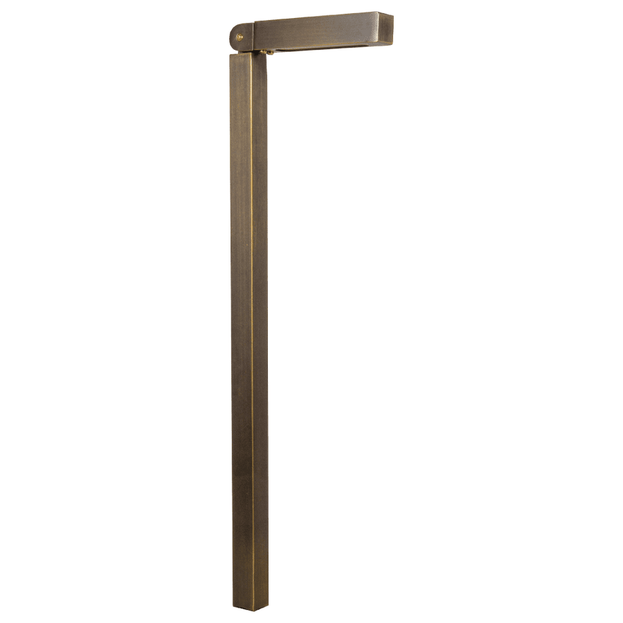 Outdoor Landscape Lighting LED 12V Low Voltage PLB14 Cast Brass Path Light | 3W 3000K Warm White Integrated LED 12V Low Voltage Landscape Light Natural Brass