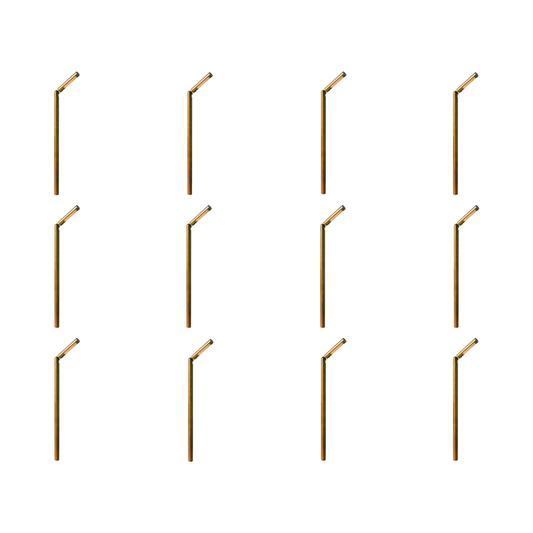 Outdoor Landscape Lighting LED 12V Low Voltage PLB15 4x/8x/12x Package Adjustable 3W 3000K Warm White Integrated Brass Round L-Shaped 12V Low Voltage Pathway Light 12 pack