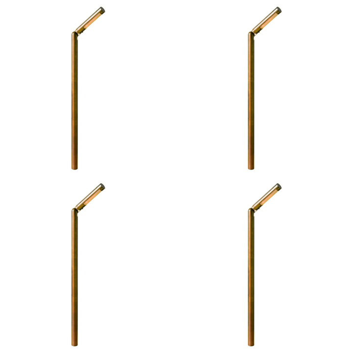 Outdoor Landscape Lighting LED 12V Low Voltage PLB15 4x/8x/12x Package Adjustable 3W 3000K Warm White Integrated Brass Round L-Shaped 12V Low Voltage Pathway Light 4 Pack
