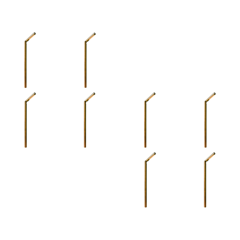 Outdoor Landscape Lighting LED 12V Low Voltage PLB15 4x/8x/12x Package Adjustable 3W 3000K Warm White Integrated Brass Round L-Shaped 12V Low Voltage Pathway Light 8 pack