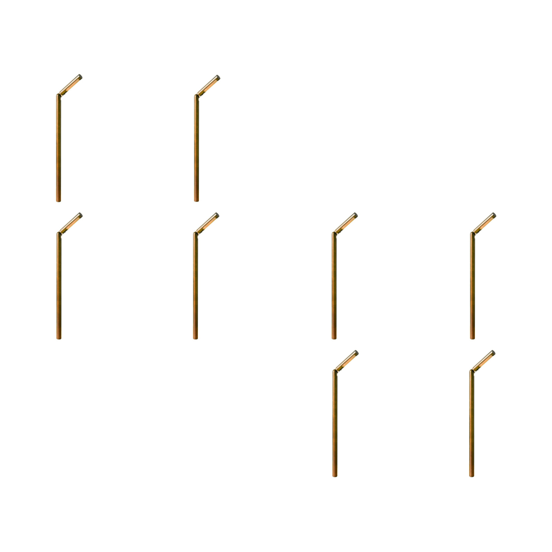 Outdoor Landscape Lighting LED 12V Low Voltage PLB15 4x/8x/12x Package Adjustable 3W 3000K Warm White Integrated Brass Round L-Shaped 12V Low Voltage Pathway Light 8 pack