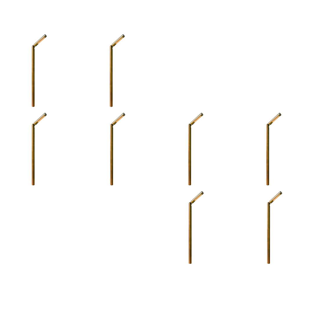 Outdoor Landscape Lighting LED 12V Low Voltage PLB16 4x/8x/12x Package Adjustable Lamp Ready Brass Round L-Shaped 12V Low Voltage Pathway Light with G4 3W 3000K Natural Brass 8 Pack