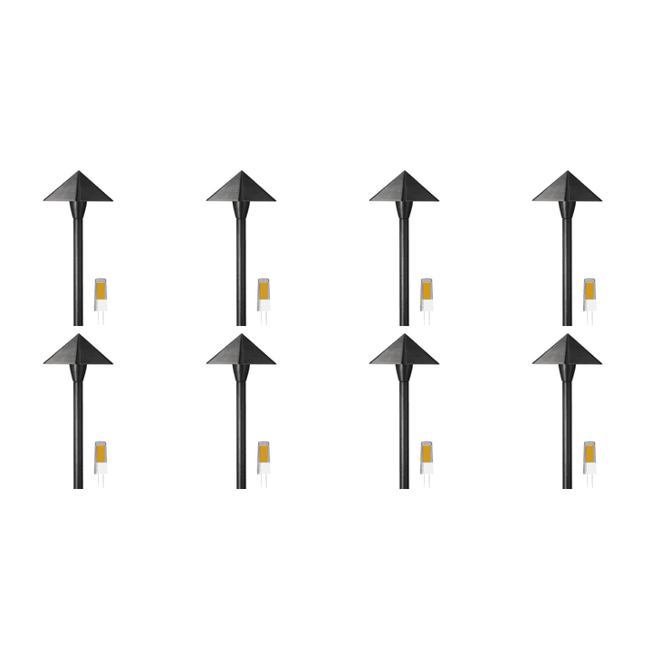 Outdoor Landscape Lighting LED 12V Low Voltage PLB19 4x/8x/12x Package Brass LED 12V Low Voltage Pathway Outdoor Lighting Landscape Fixture with G4 3W 3000K Bulb 8 Pack