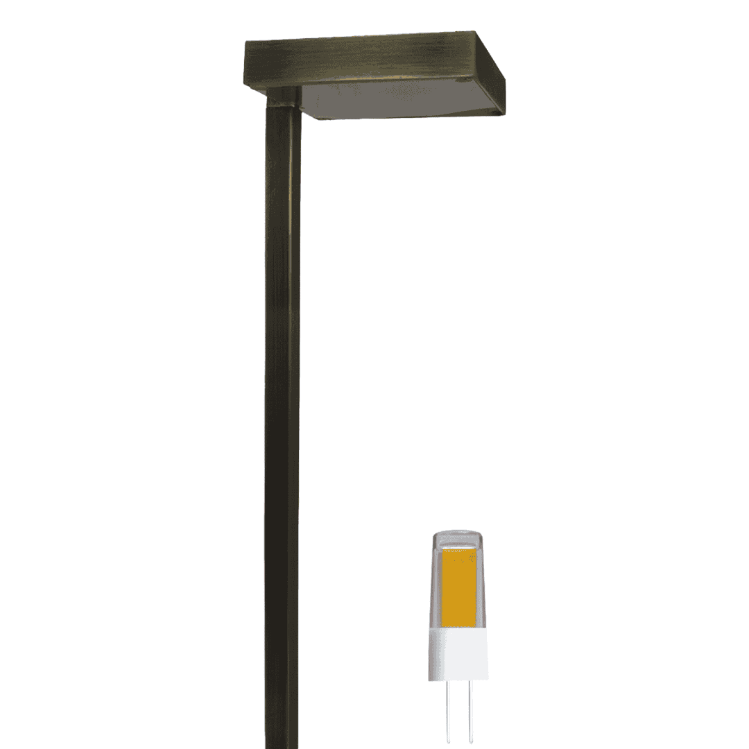 Outdoor Landscape Lighting LED 12V Low Voltage PLB20 4x/8x/12x Package Cast Brass Square Top LED 12V Low Voltage Pathway Outdoor Lighting Landscape Fixture with G4 3W 3000K Bulb