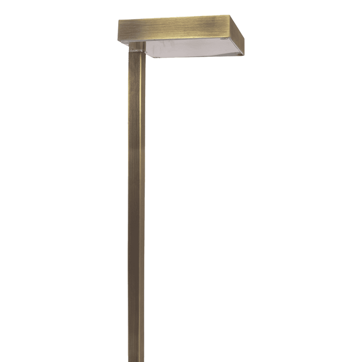Outdoor Landscape Lighting LED 12V Low Voltage PLB20 Cast Brass Square Top LED 12V Low Voltage Pathway Outdoor Lighting Landscape Fixture Lamp Ready G4 Socket Natural Brass