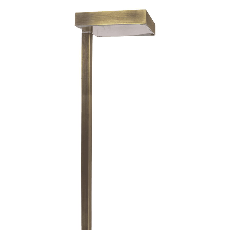 Outdoor Landscape Lighting LED 12V Low Voltage PLB20 Cast Brass Square Top LED 12V Low Voltage Pathway Outdoor Lighting Landscape Fixture Lamp Ready G4 Socket Natural Brass