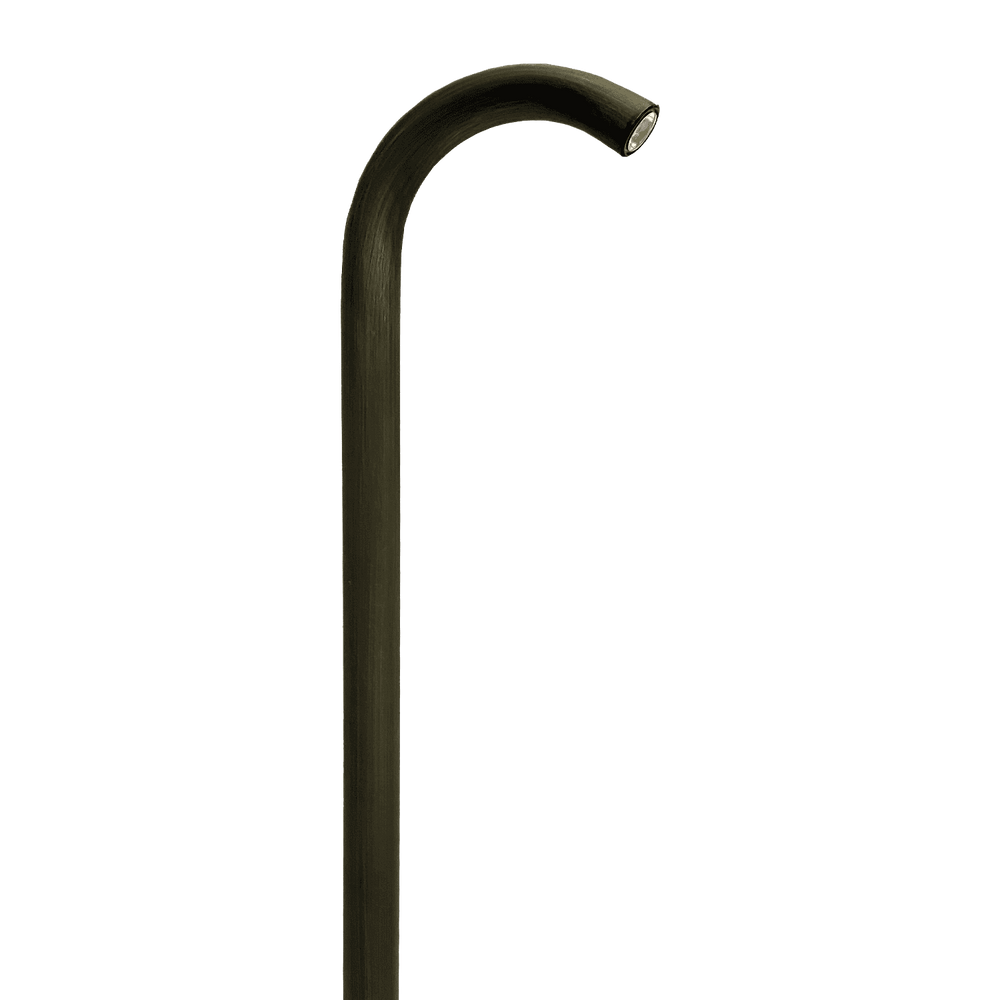 Outdoor Landscape Lighting LED 12V Low Voltage PLB21 Cast Brass 3W 3000K Warm White Integrated LED Cane Style Curved 12V Low Voltage Pathway Light Dark Brass