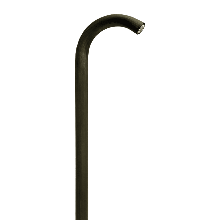 Outdoor Landscape Lighting LED 12V Low Voltage PLB21 Cast Brass 3W 3000K Warm White Integrated LED Cane Style Curved 12V Low Voltage Pathway Light Dark Brass