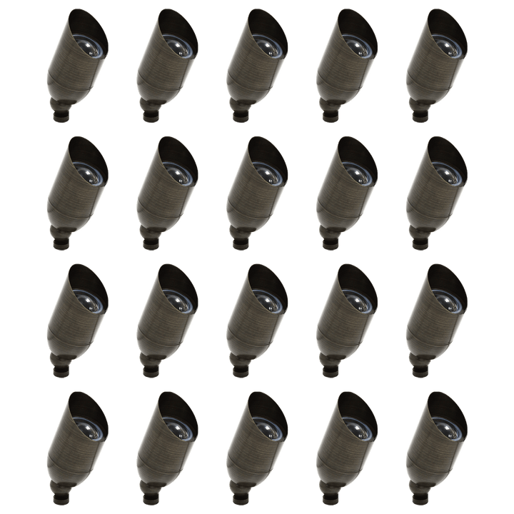 Outdoor Landscape Lighting LED 12V Low Voltage RAL8101 x20 Package Brass Accent Light Low Voltage LED Outdoor Landscape Spotlight [FINAL SALE]