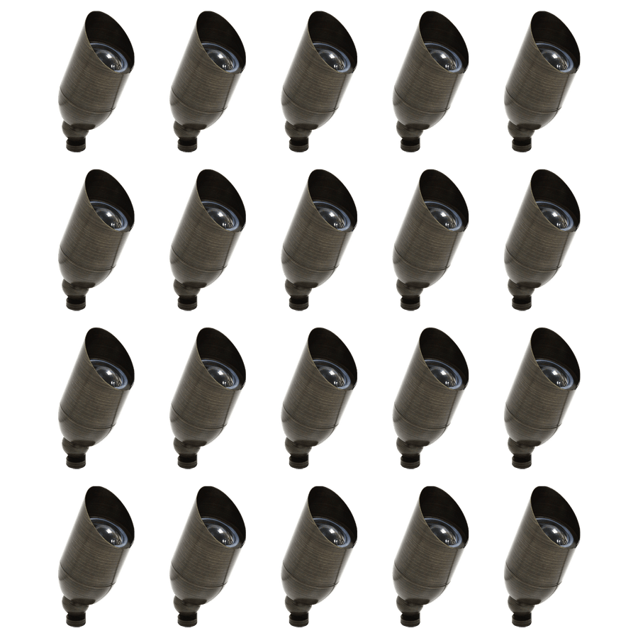 Outdoor Landscape Lighting LED 12V Low Voltage RAL8101 x20 Package Brass Accent Light Low Voltage LED Outdoor Landscape Spotlight [FINAL SALE]