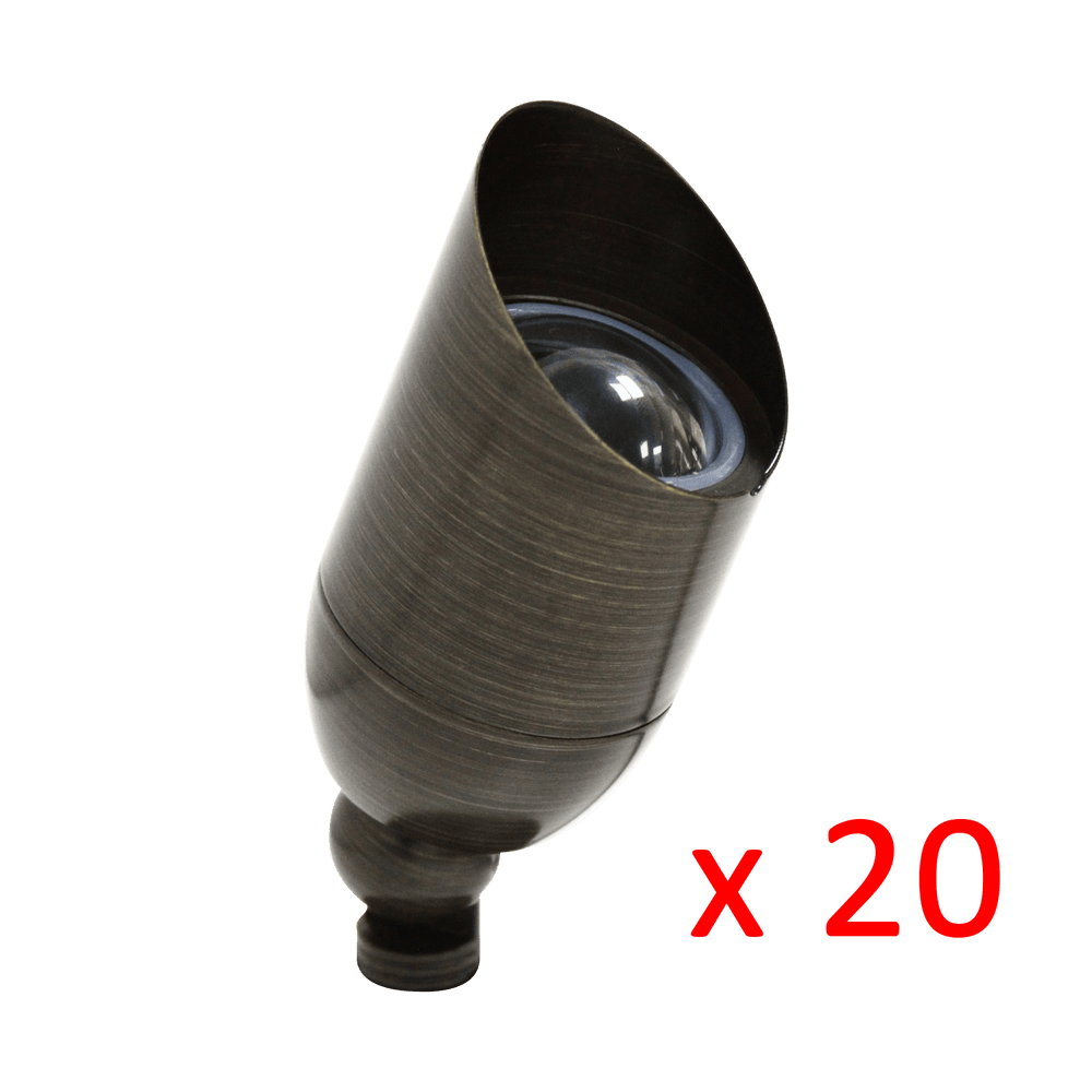 Outdoor Landscape Lighting LED 12V Low Voltage RAL8101 x20 Package Brass Accent Light Low Voltage LED Outdoor Landscape Spotlight [FINAL SALE]