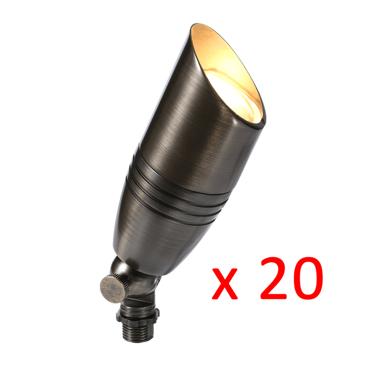 Outdoor Landscape Lighting LED 12V Low Voltage RAL8102 x20 Package Brass Bullet Accent Light Low Voltage LED Outdoor Landscape Spotlight [FINAL SALE]