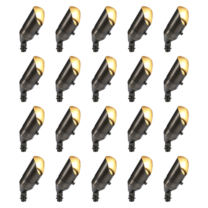 Outdoor Landscape Lighting LED 12V Low Voltage RAL8105 x20 Package Brass Bullet Accent Light Low Voltage LED Outdoor Landscape Spotlight [FINAL SALE]