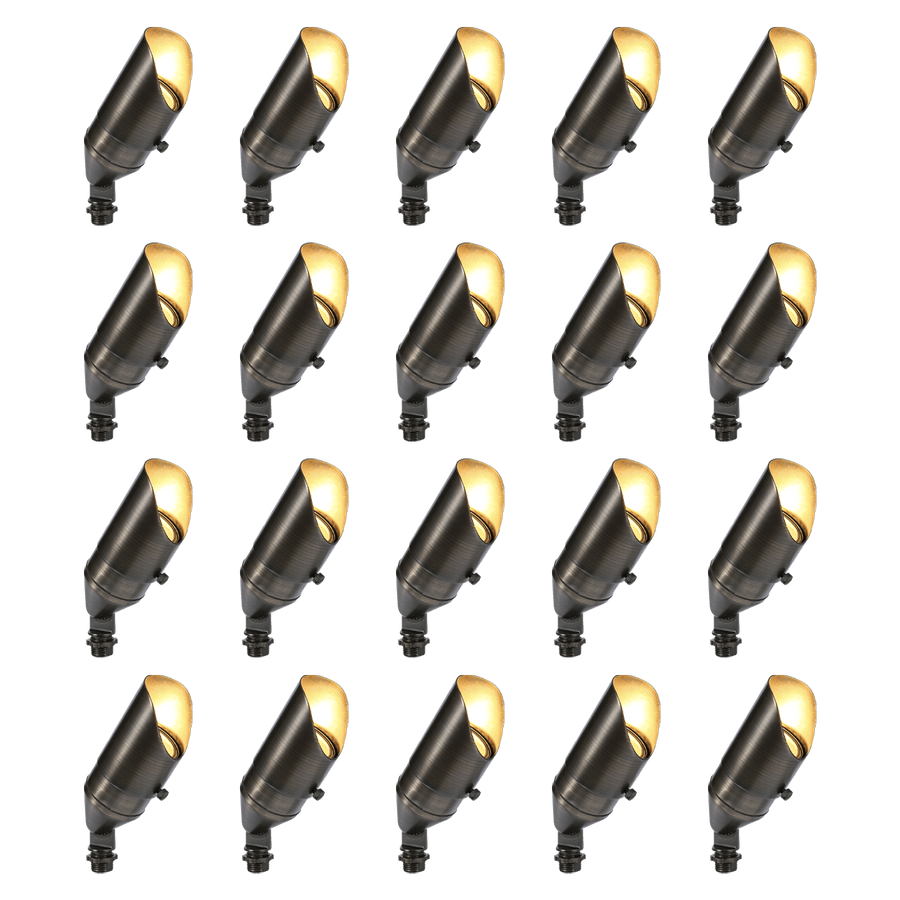 Outdoor Landscape Lighting LED 12V Low Voltage RAL8105 x20 Package Brass Bullet Accent Light Low Voltage LED Outdoor Landscape Spotlight [FINAL SALE]