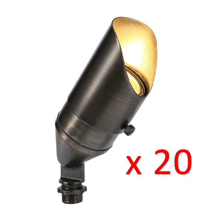 Outdoor Landscape Lighting LED 12V Low Voltage RAL8105 x20 Package Brass Bullet Accent Light Low Voltage LED Outdoor Landscape Spotlight [FINAL SALE]