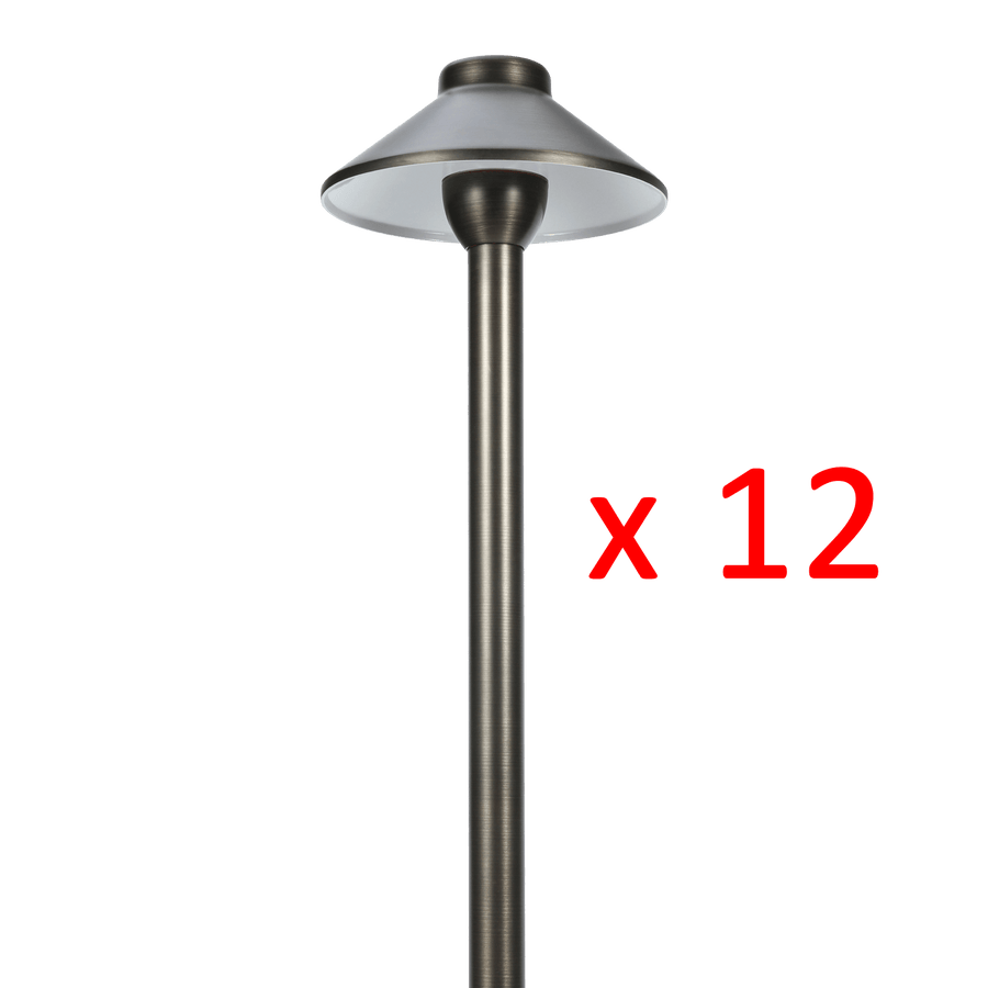 Outdoor Landscape Lighting LED 12V Low Voltage RPL8901 x12 Package Outdoor Garden Pathway Light | Low Voltage Brass Path Light [FINAL SALE]