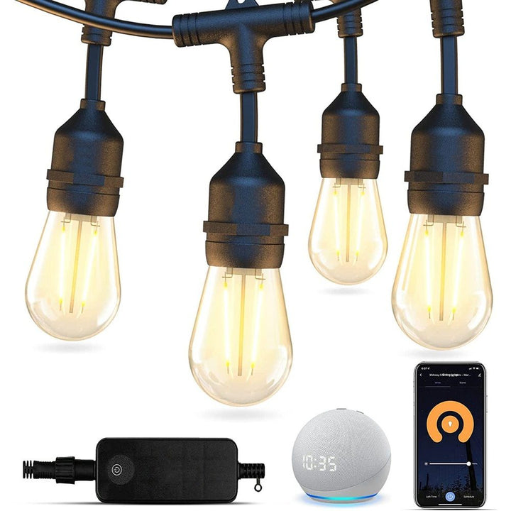 Outdoor Landscape Lighting LED 12V Low Voltage SL102 LED Dimmable Smart Bistro String Lights Outdoor Weatherproof 12V Edison Bulbs