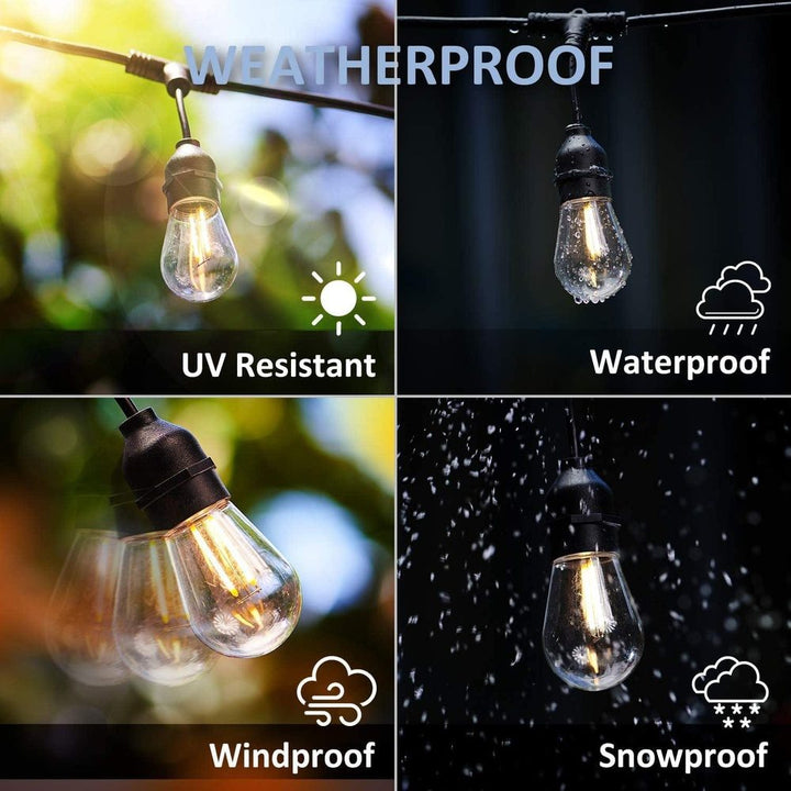 Outdoor Landscape Lighting LED 12V Low Voltage SL102 LED Dimmable Smart Bistro String Lights Outdoor Weatherproof 12V Edison Bulbs