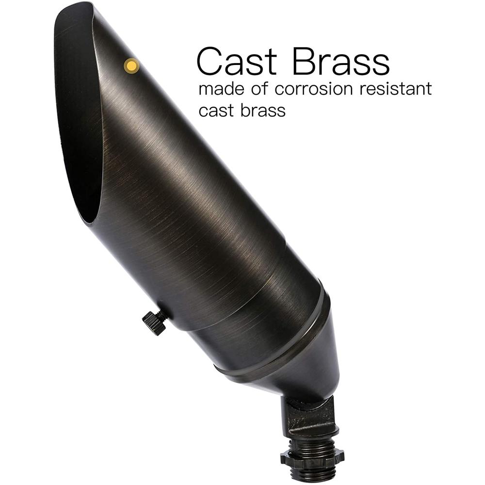 Outdoor Landscape Lighting LED 12V Low Voltage SPB04 Cast Brass Spotlight | Lamp Ready 12V Low Voltage Landscape Light MR16 Socket