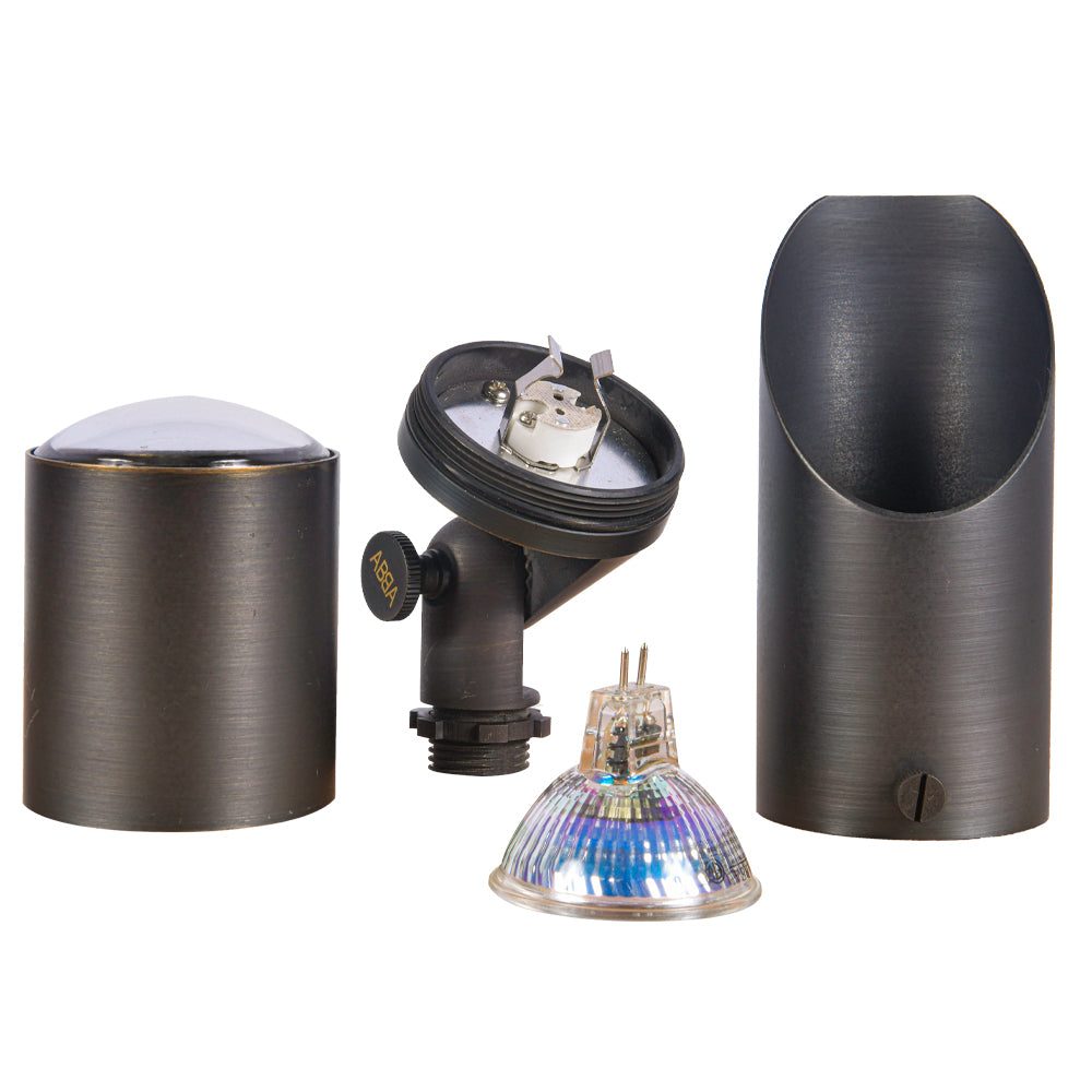 Outdoor Landscape Lighting LED 12V Low Voltage SPB04 Cast Brass Spotlight | Lamp Ready 12V Low Voltage Landscape Light MR16 Socket