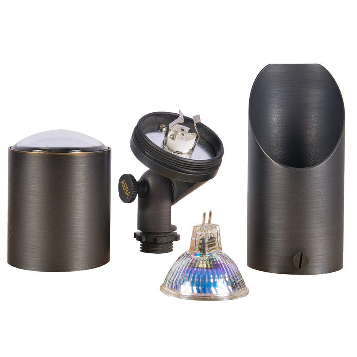 Outdoor Landscape Lighting LED 12V Low Voltage SPB04 Cast Brass Spotlight | Lamp Ready 12V Low Voltage Landscape Light MR16 Socket
