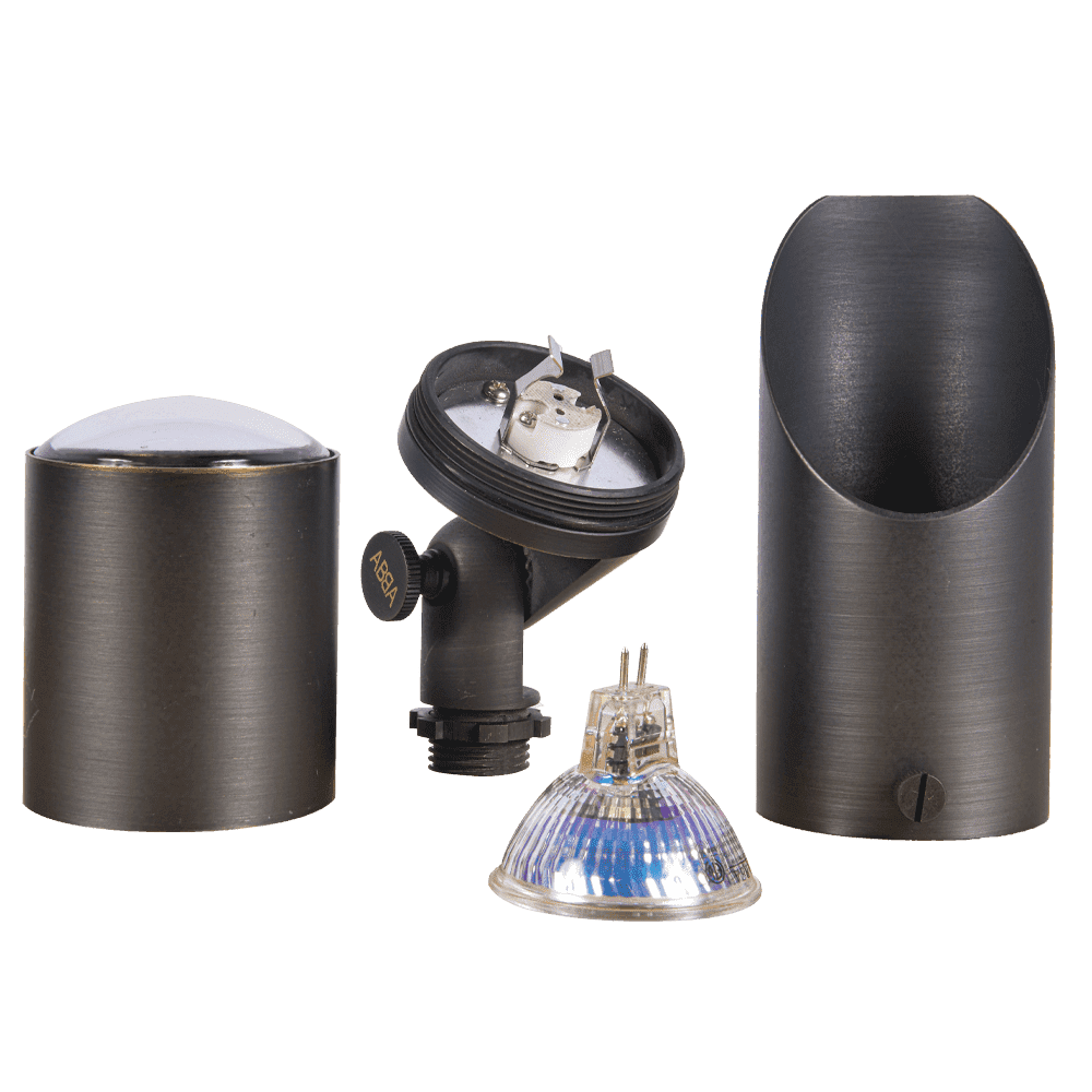 Outdoor Landscape Lighting LED 12V Low Voltage SPB04 4x/8x/12x Package Adjustable 12V Low Voltage LED Bullet Landscape Brass Spotlight Outdoor Lighting with MR16 5W 3000K Bulb