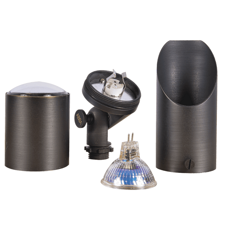 Outdoor Landscape Lighting LED 12V Low Voltage SPB04 4x/8x/12x Package Adjustable 12V Low Voltage LED Bullet Landscape Brass Spotlight Outdoor Lighting with MR16 5W 3000K Bulb