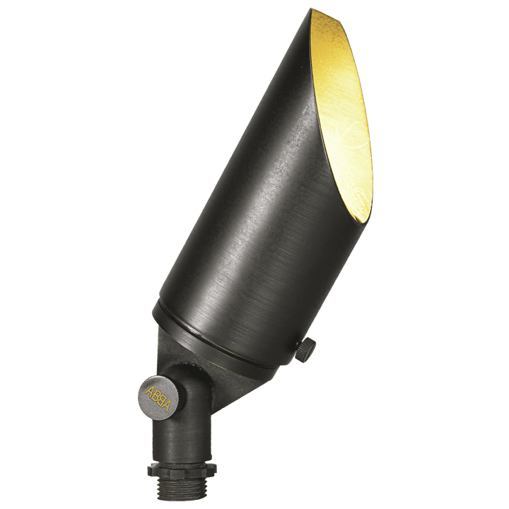 Outdoor Landscape Lighting LED 12V Low Voltage SPB12 Cast Brass Spotlight | 3W-12W 3000K Warm White Integrated LED 12V Low Voltage Landscape Light Dark Brass
