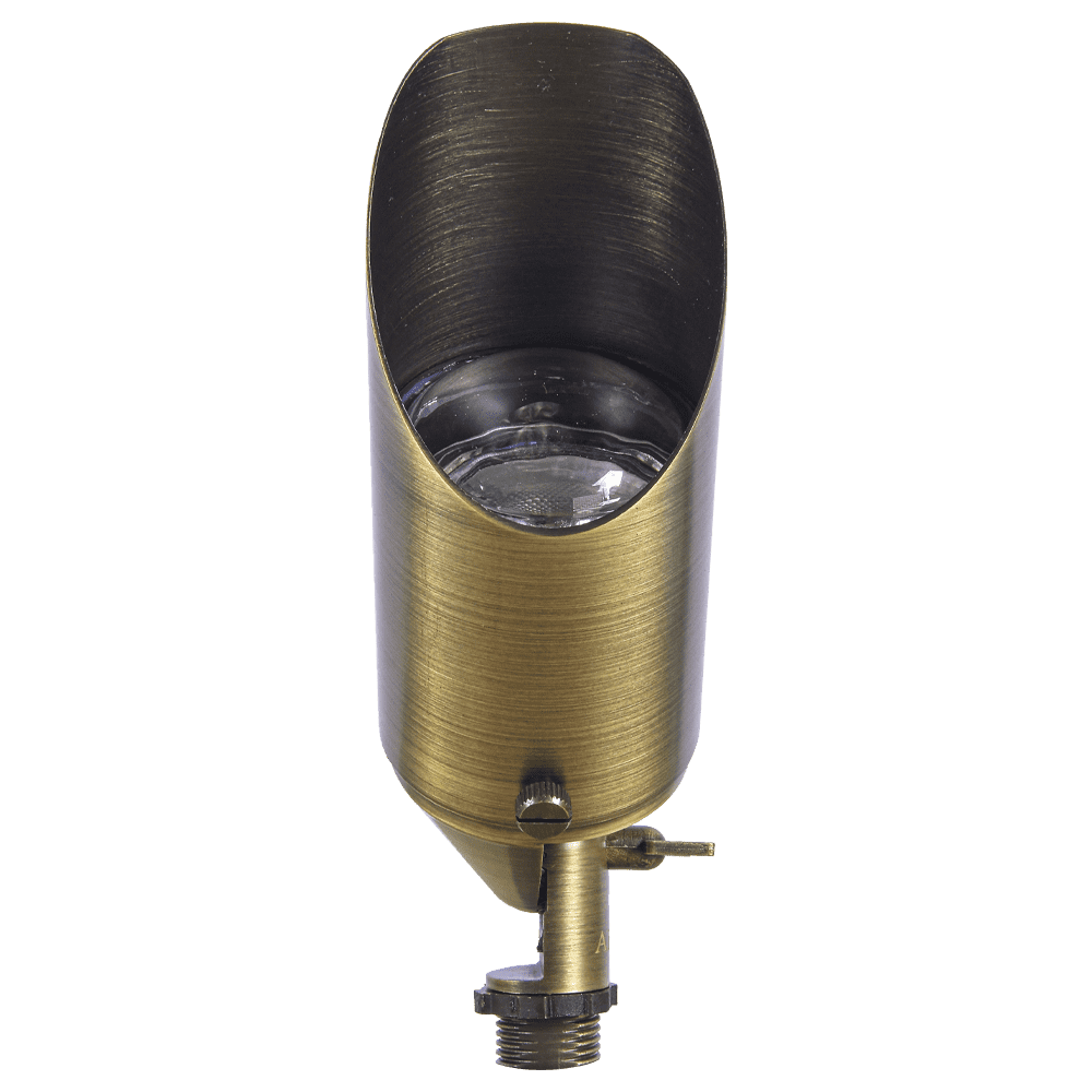Outdoor Landscape Lighting LED 12V Low Voltage SPB12 Cast Brass Spotlight | 3W-12W 3000K Warm White Integrated LED 12V Low Voltage Landscape Light