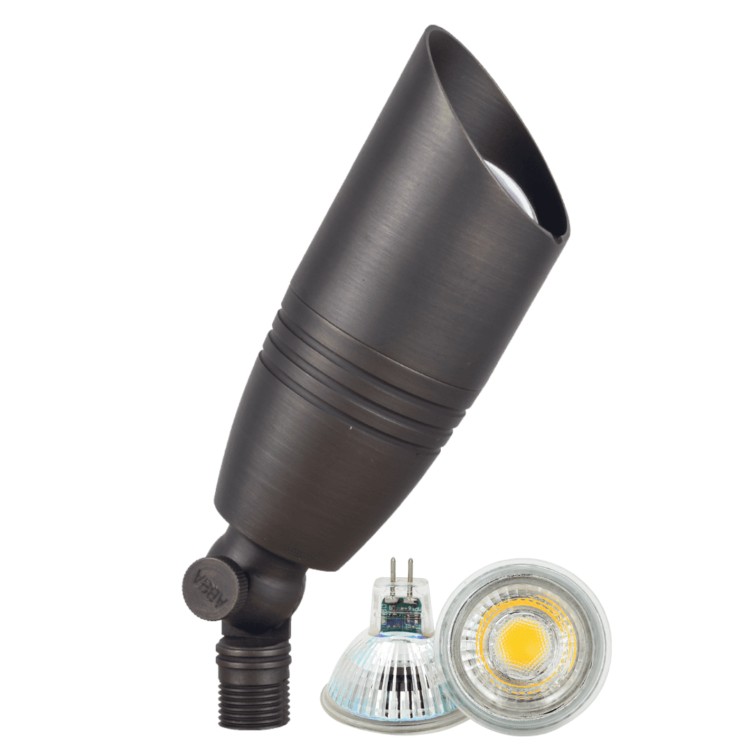 Outdoor Landscape Lighting LED 12V Low Voltage SPB06 4x/8x/12x Package 12V Low Voltage LED Outdoor Landscape Brass Spotlight with MR16 5W 3000K Bulb