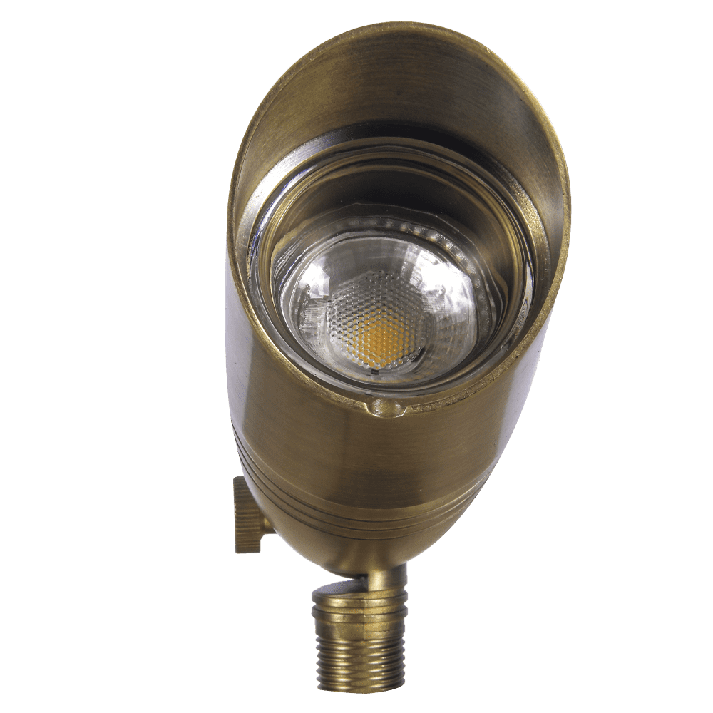 Outdoor Landscape Lighting LED 12V Low Voltage SPB06 Natural Brass Packages x12, x24, x36 12V Low Voltage LED Landscape Spotlight