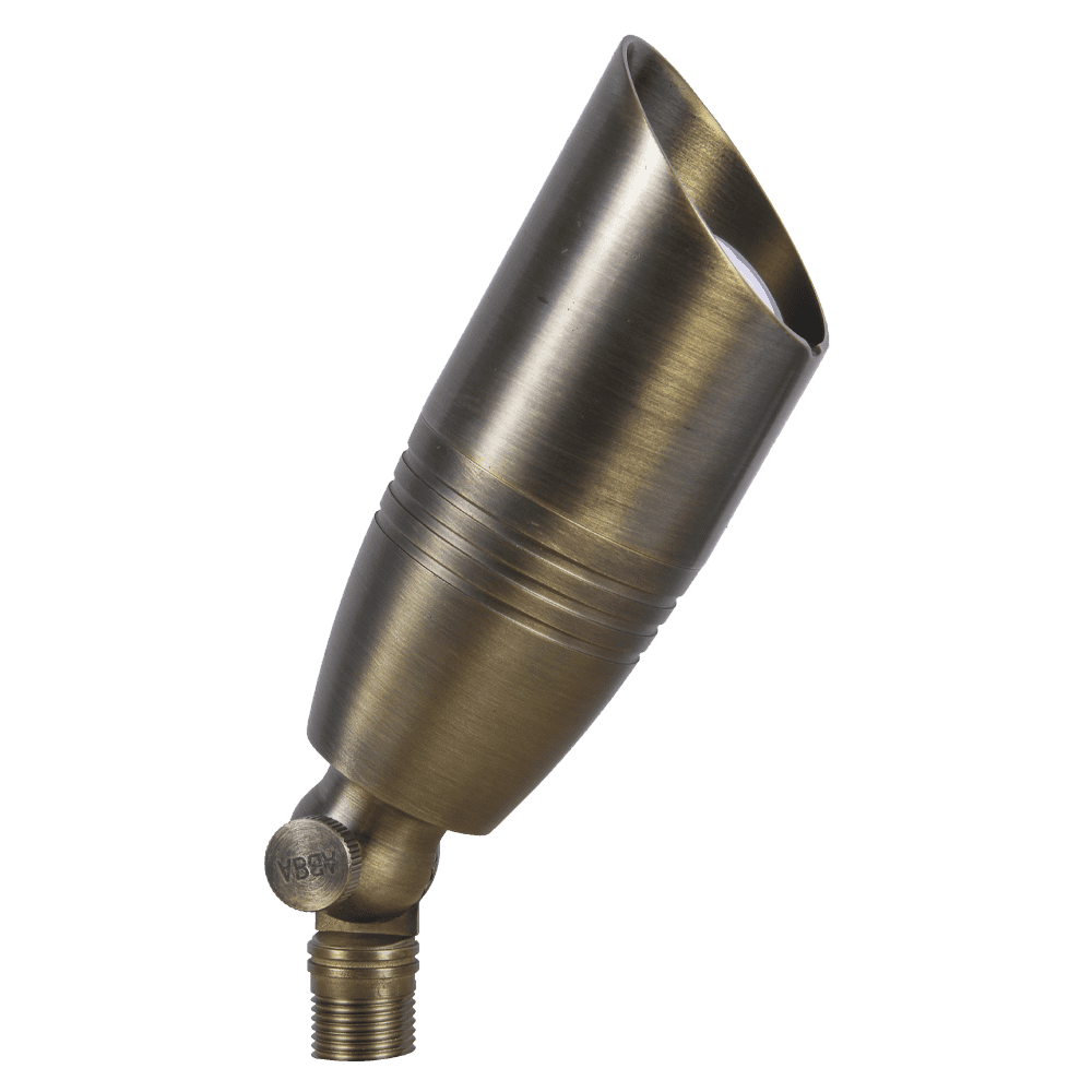 Outdoor Landscape Lighting LED 12V Low Voltage SPB06 Natural Brass Packages x12, x24, x36 12V Low Voltage LED Landscape Spotlight