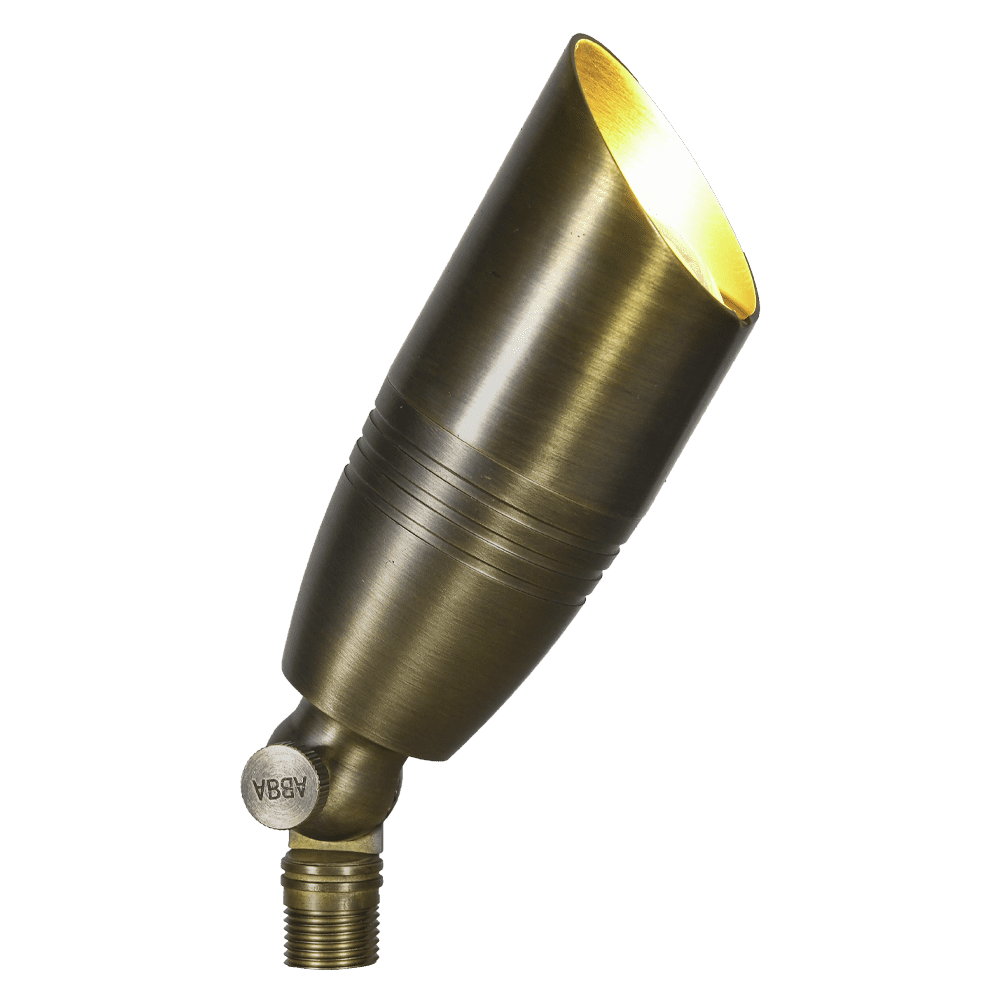 Outdoor Landscape Lighting LED 12V Low Voltage SPB06 Natural Brass Packages x12, x24, x36 12V Low Voltage LED Landscape Spotlight