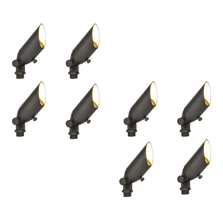 Outdoor Landscape Lighting LED 12V Low Voltage SPB10 4x/8x/12x Package 8W 3000K Warm White Integrated LED Brass Spotlight 12V Low Voltage Small Directional Bullet Light