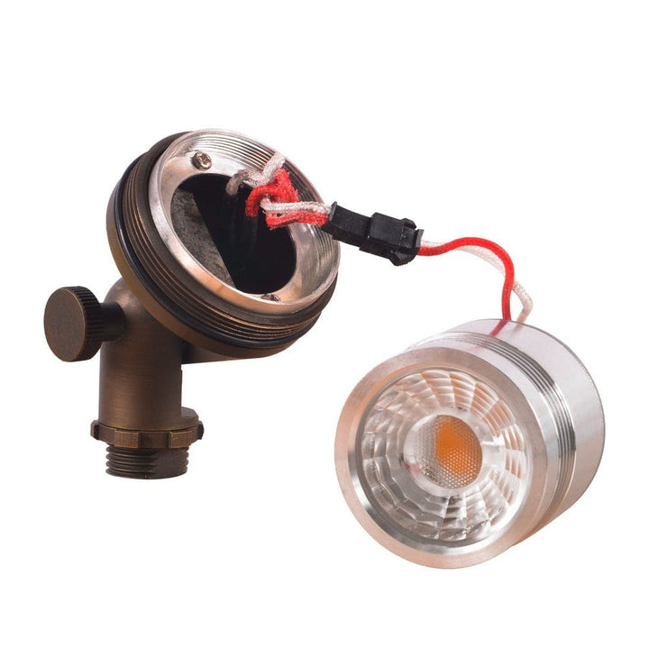 Outdoor Landscape Lighting LED 12V Low Voltage SPB12 Cast Brass Spotlight | 3W-12W 3000K Warm White Integrated LED 12V Low Voltage Landscape Light