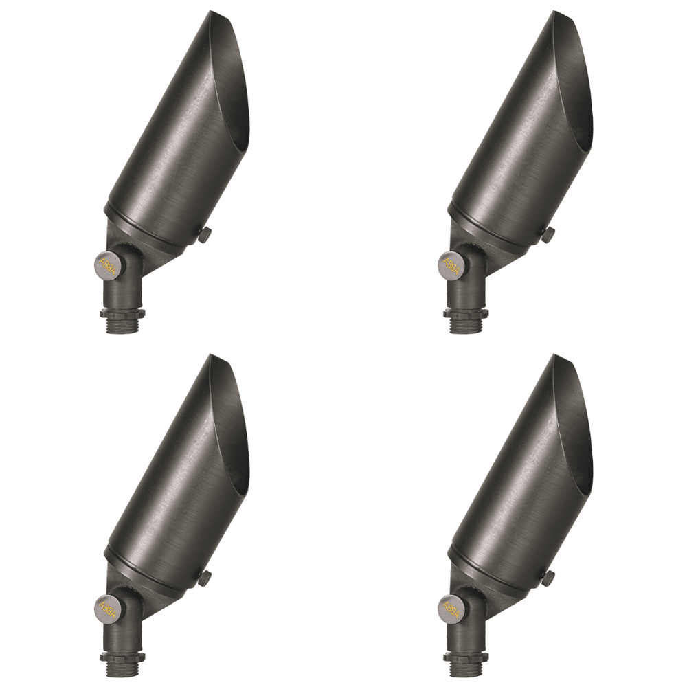 Outdoor Landscape Lighting LED 12V Low Voltage SPB12 4x/8x/12x Package 3W-12W Adjustable Integrated LED 12V Low Voltage Outdoor Landscape Lighting Brass Spotlight 3000K Dark Brass 4 Pack