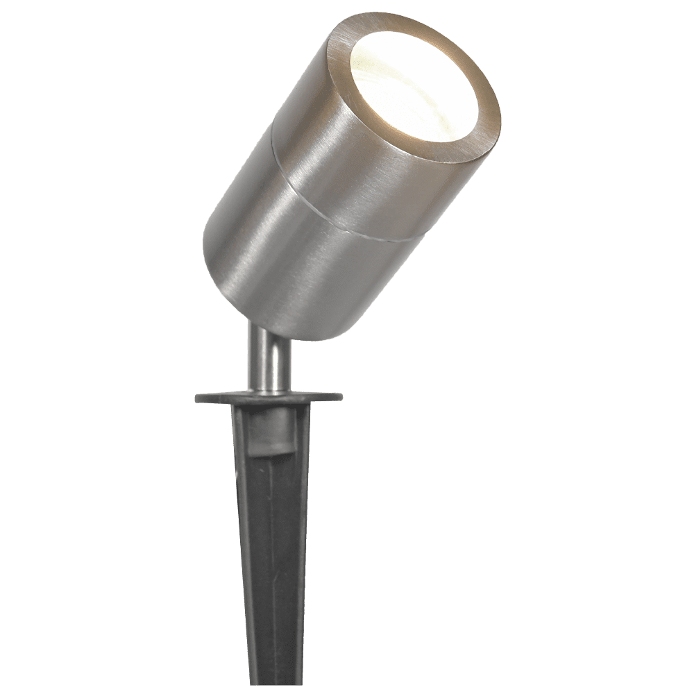 Outdoor Landscape Lighting LED 12V Low Voltage SPS02 4x/8x/12x Package 12V Low Voltage LED Stainless Steel Spotlight Adjustable Up Lighting Fixtures with 5W 3000K Bulb