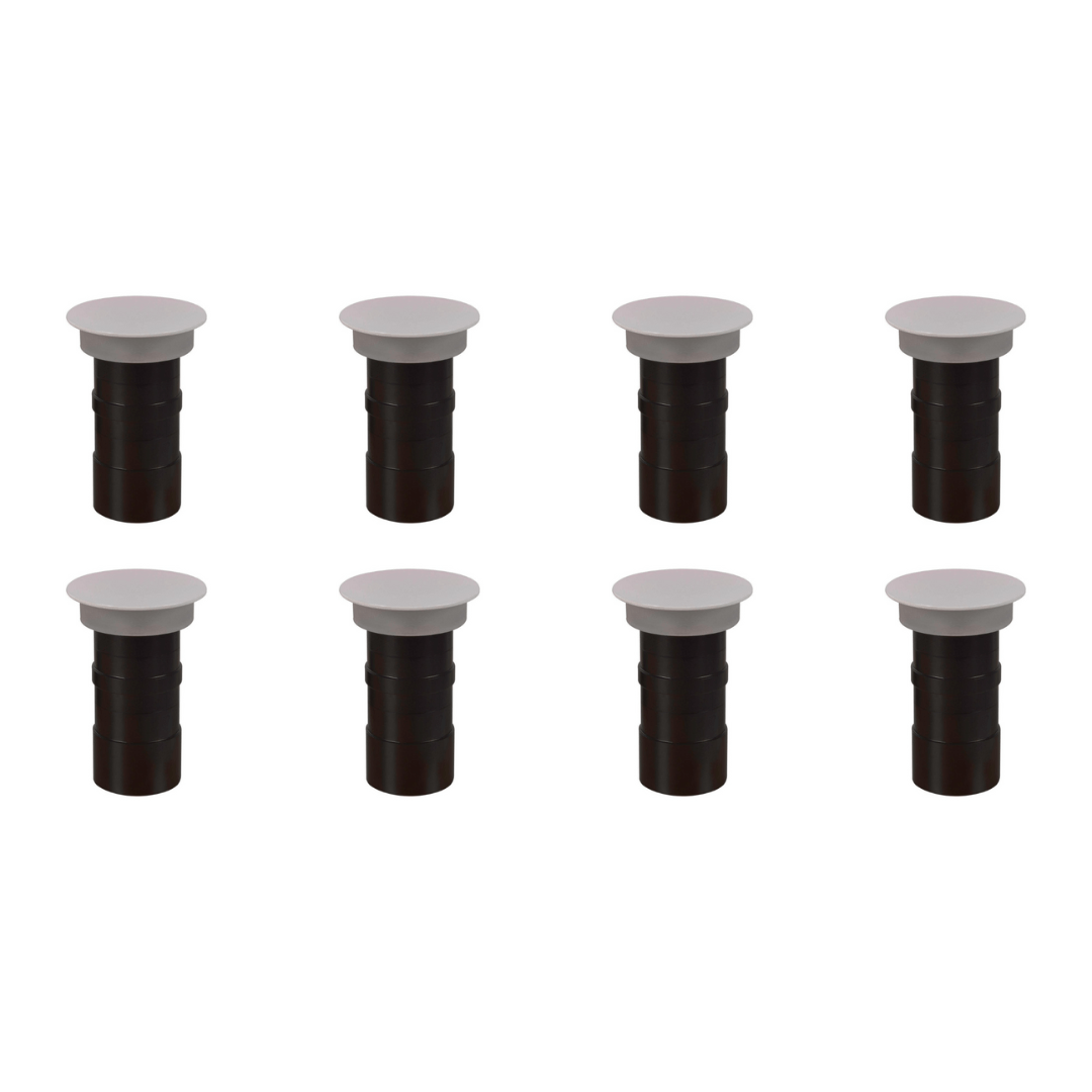 Outdoor Landscape Lighting LED 12V Low Voltage STA02 4x/8x/12x Package 3W 3000K Warm White Integrated LED 12V Low Voltage Round Aluminum Brick Paver Light Outdoor Step Light 8 Pack